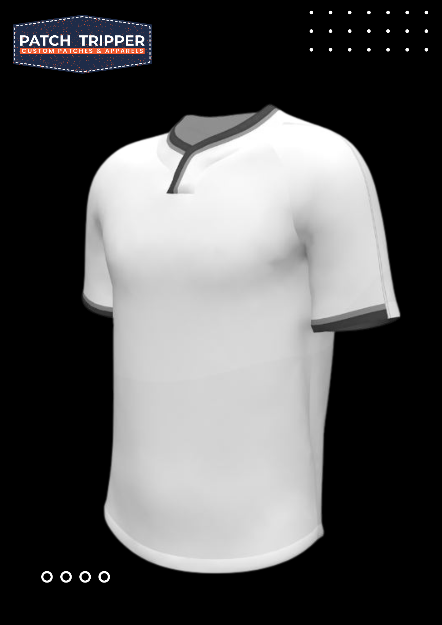 Short Sleeve Loose-Fit Jersey with 2-Button Professional Neckline